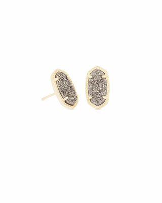 Kendra Scott Ellie Gold Stud Earrings in Platinum Drusy